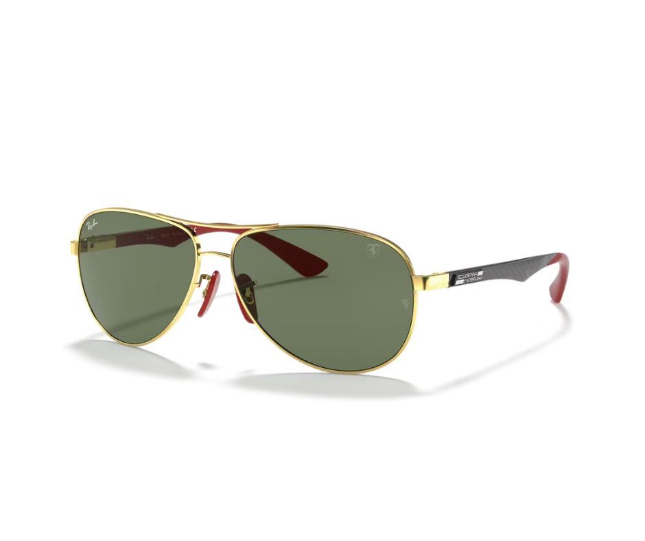 Lentes RayBan RB8313M Aviator Scuderia Ferrari Collection Unisex / Color Verde Oscuro G-15